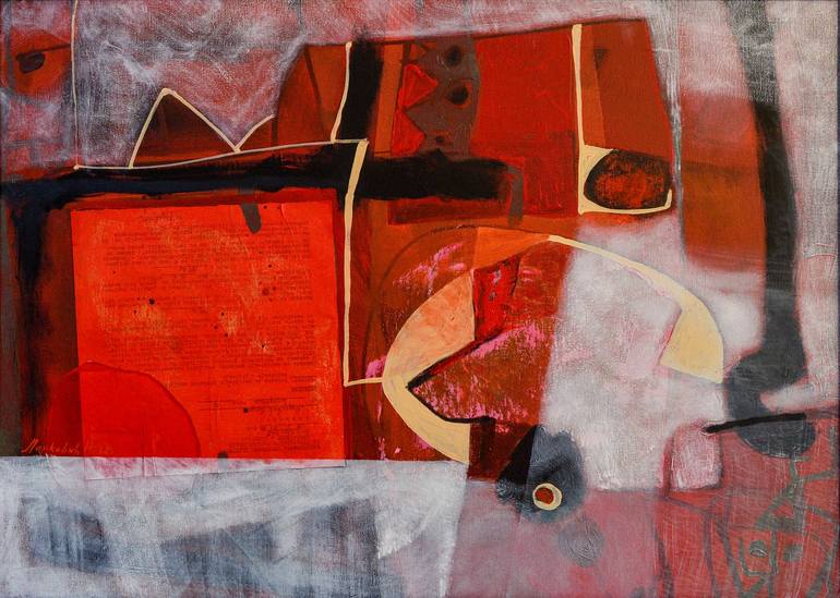 Red Abstraction Painting By Nikola Markovic 