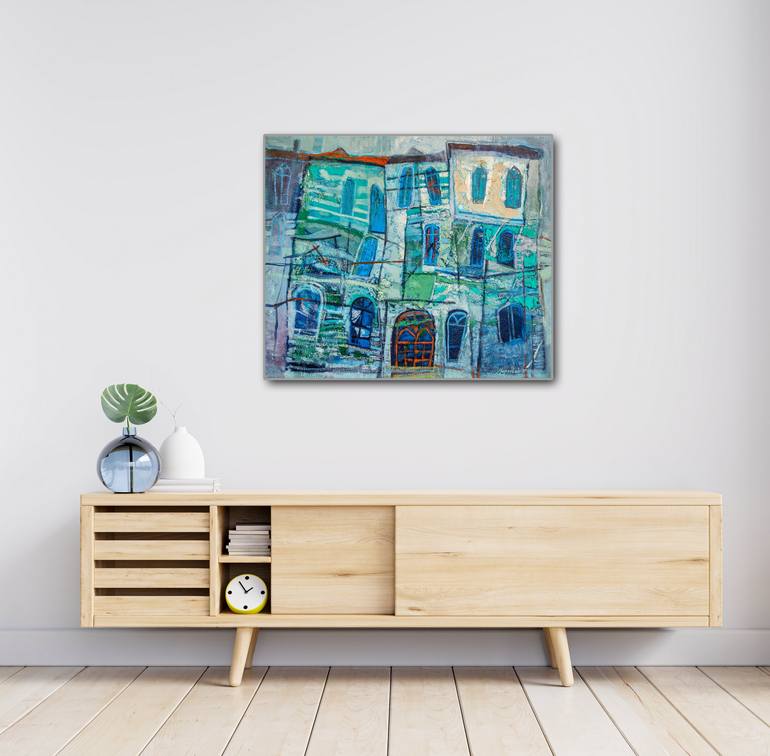 Original Abstract Expressionism Architecture Painting by Nikola Markovic