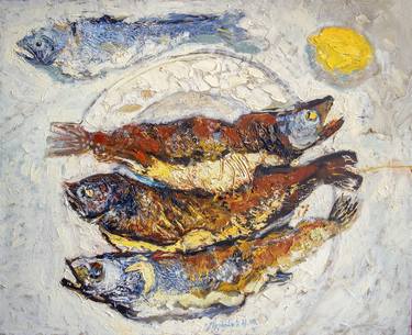 Fishes on plate thumb