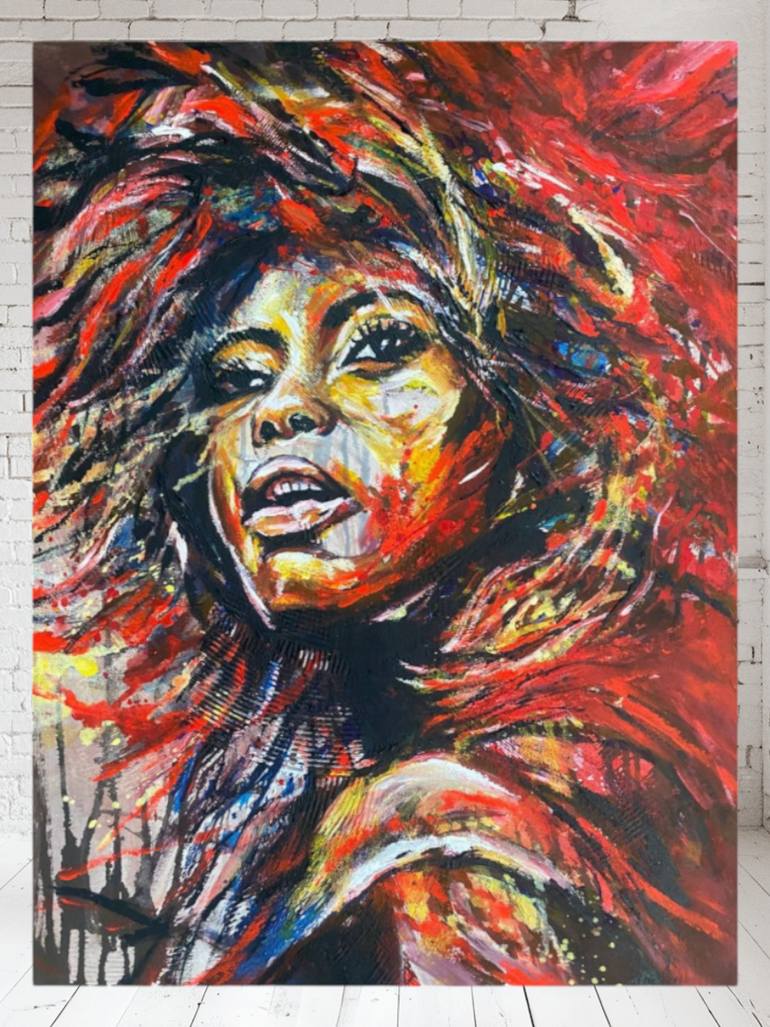 Original Abstract Women Painting by Oksana Almiz