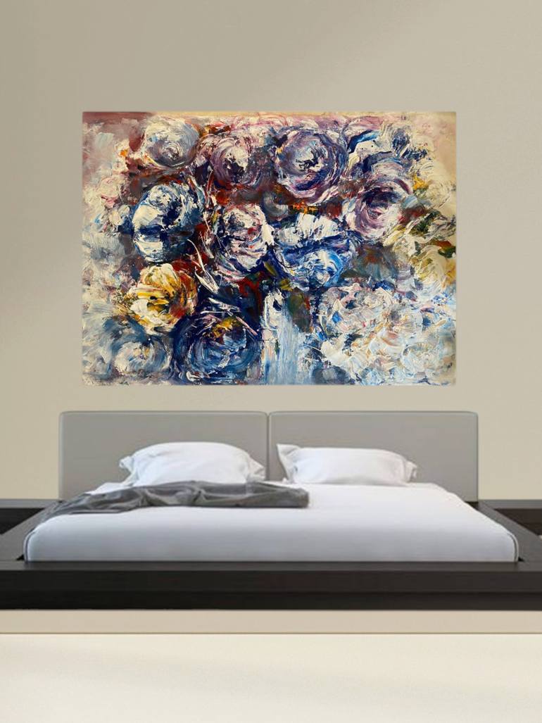 Original Abstract Floral Painting by Oksana Almiz