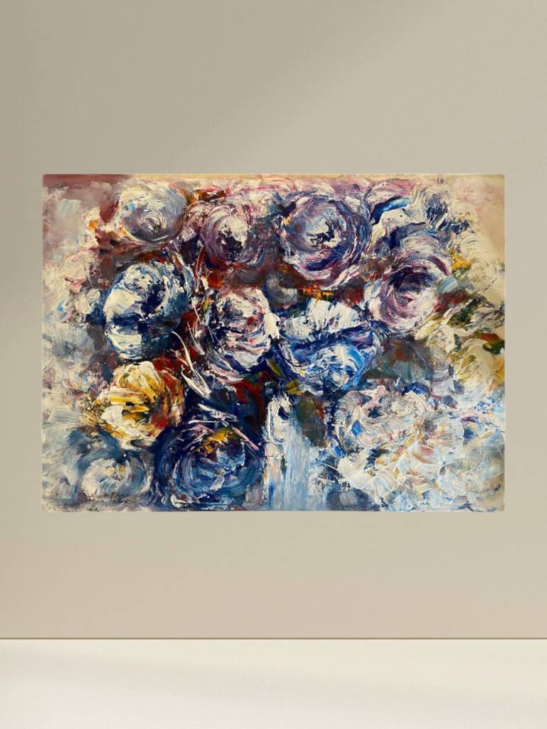 Original Abstract Floral Painting by Oksana Almiz