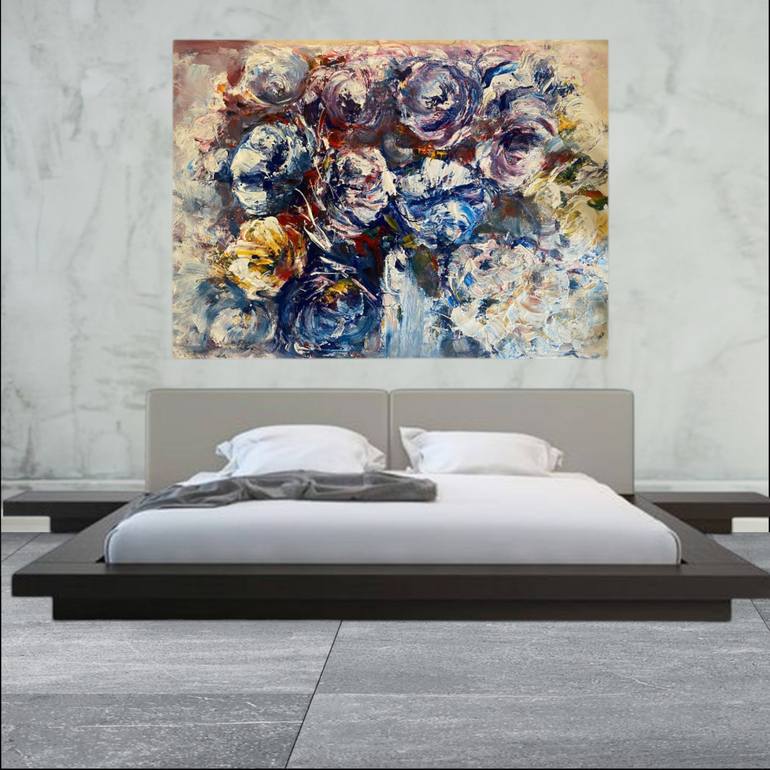Original Abstract Floral Painting by Oksana Almiz