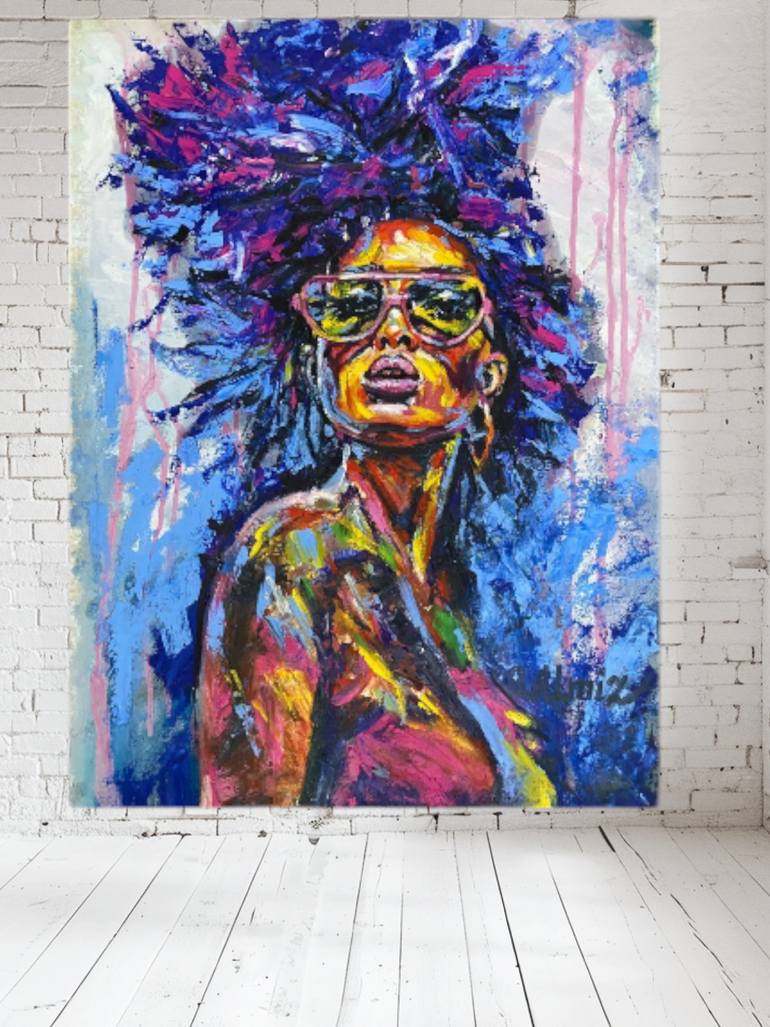 Original Abstract Expressionism Women Painting by Oksana Almiz