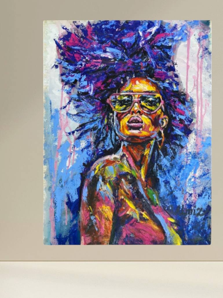 Original Abstract Expressionism Women Painting by Oksana Almiz