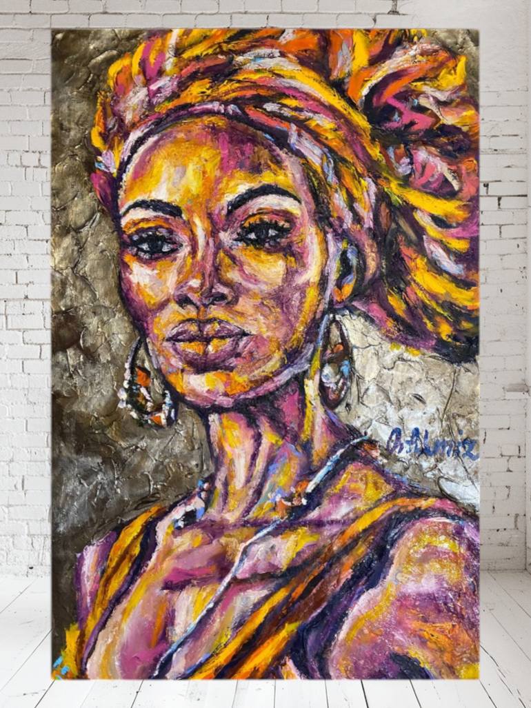 Original Abstract Expressionism Women Painting by Oksana Almiz