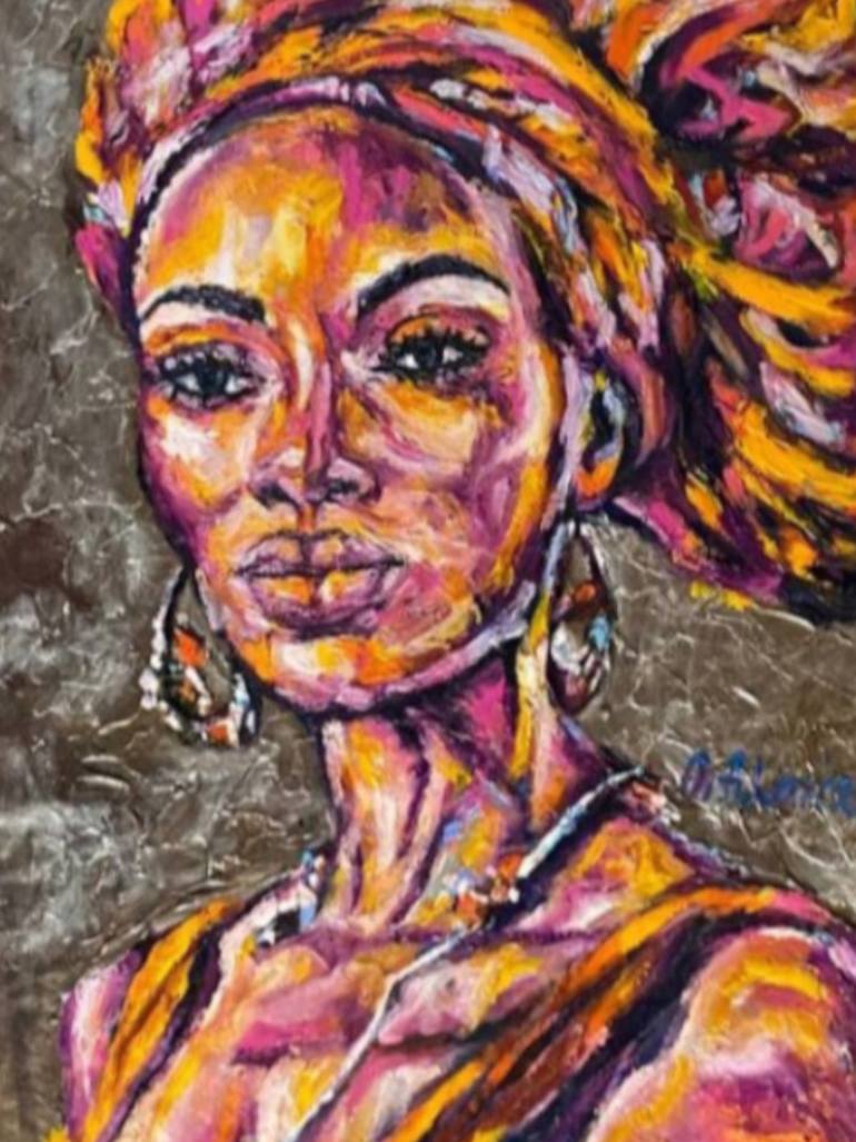 Original Abstract Expressionism Women Painting by Oksana Almiz