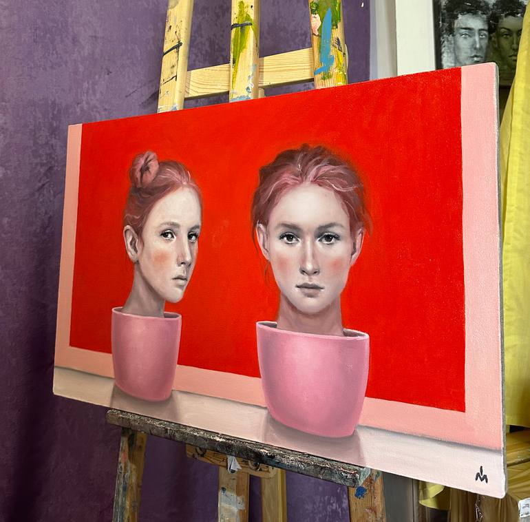 Original Modernism People Painting by Margarita Ivanova