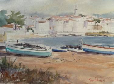 Original Impressionism Beach Paintings by Txon Pomes