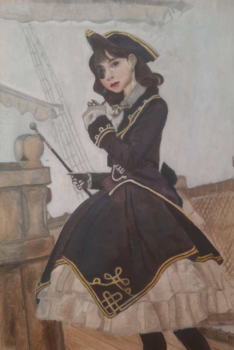Original Conceptual Women Painting by Madi Kabdenov