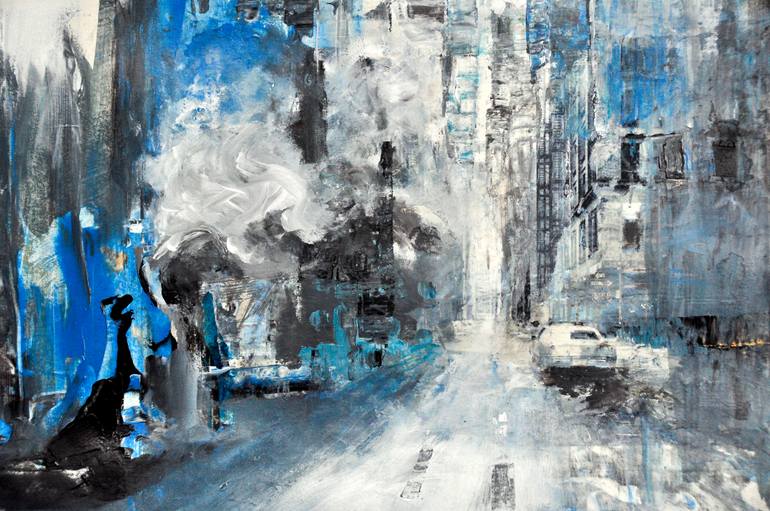 Original Abstract Cities Painting by Lori Dell