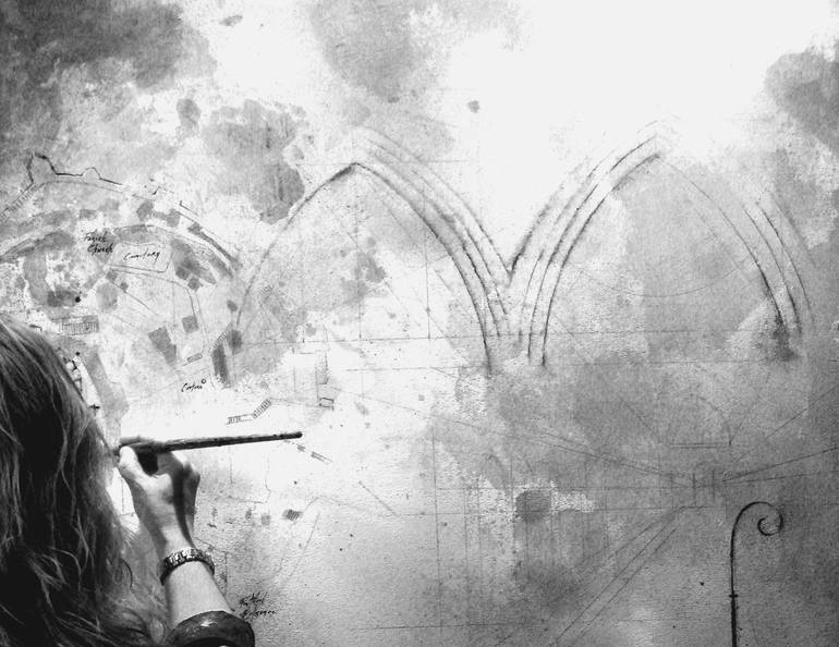 Original Realism Architecture Painting by Lori Dell