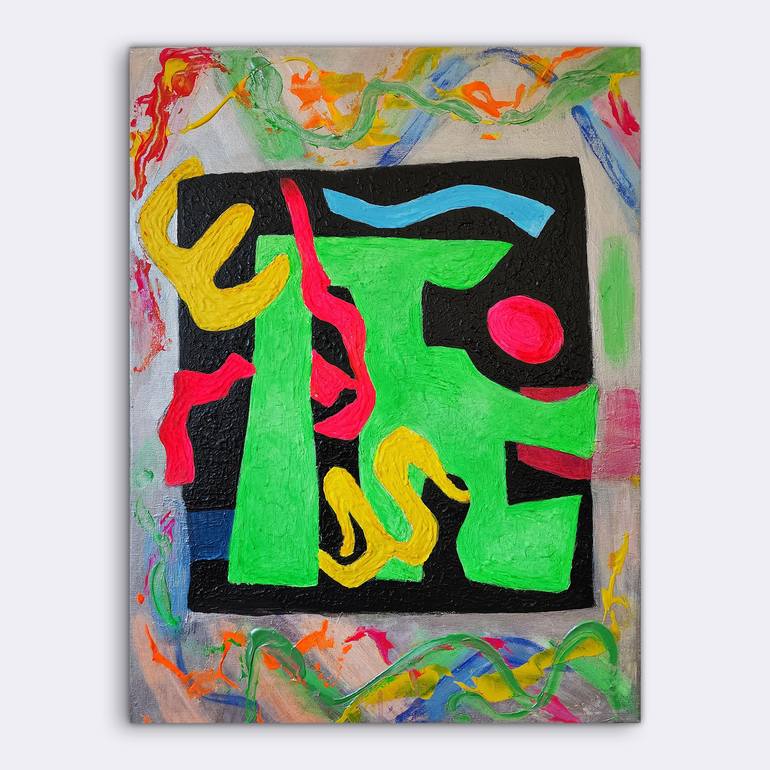 Original Art Deco Abstract Painting by Anastasia Mastilovic