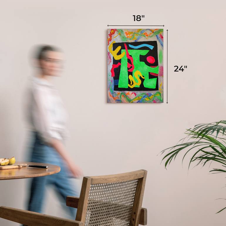 Original Art Deco Abstract Painting by Anastasia Mastilovic