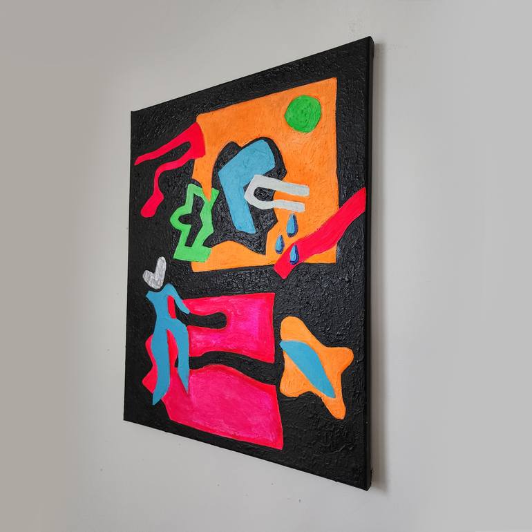 Original Art Deco Abstract Painting by Anastasia Mastilovic