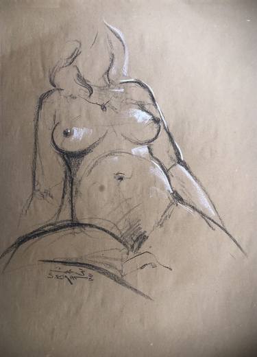 Original Abstract Expressionism Erotic Drawings by Shenouda Esmat