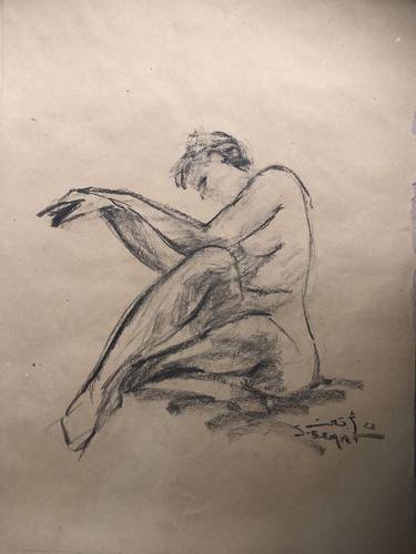 Original Impressionism Nude Drawings by Shenouda Esmat