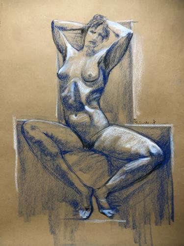 Original Figurative Nude Drawings by Shenouda Esmat