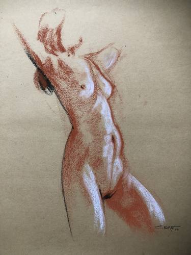 Original Abstract Expressionism Nude Drawings by Shenouda Esmat