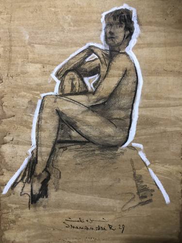 Original Figurative Nude Drawings by Shenouda Esmat