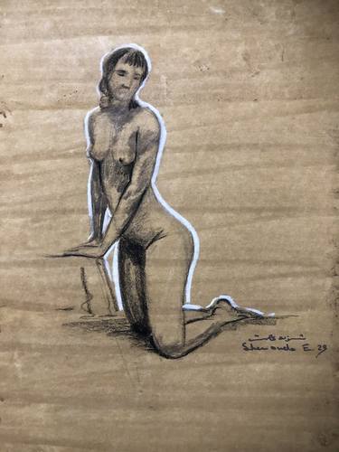 Original Figurative Nude Drawings by Shenouda Esmat