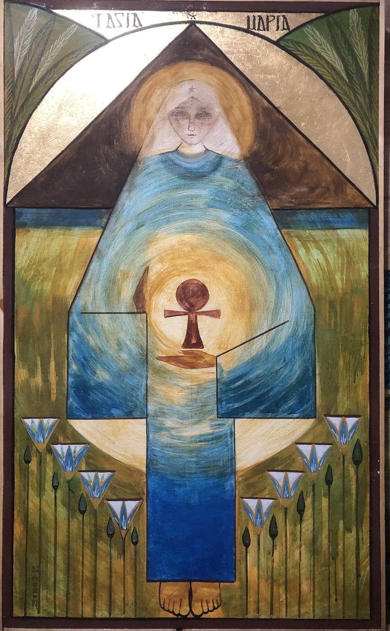 Original Art Deco Religion Painting by Shenouda Esmat