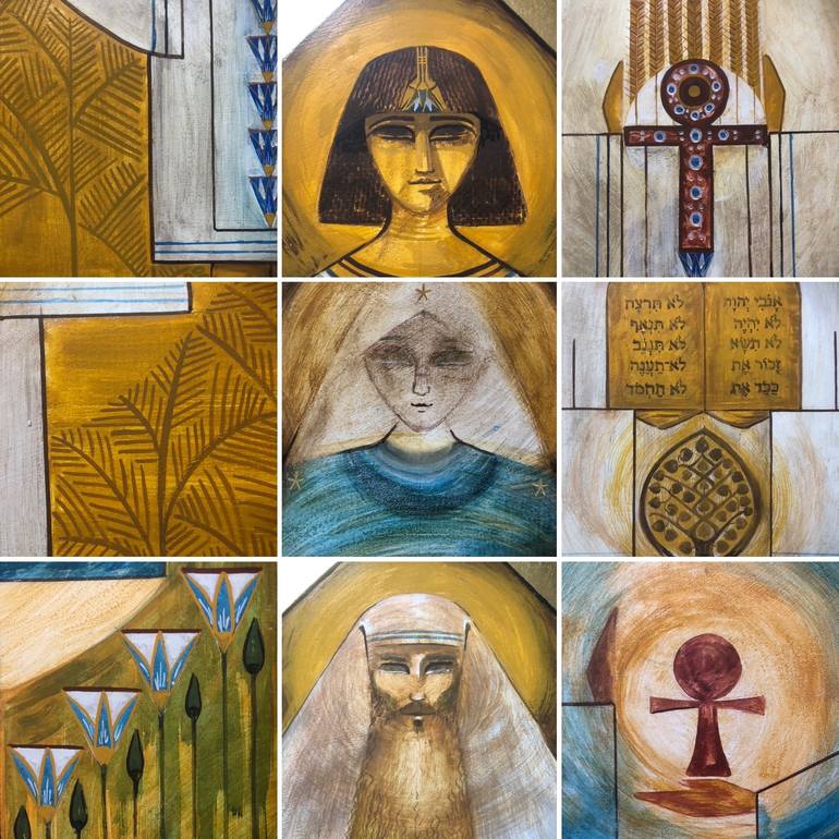 Original Art Deco Religion Painting by Shenouda Esmat