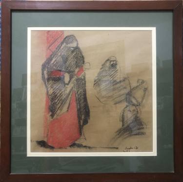 Original Figurative Women Drawings by Shenouda Esmat