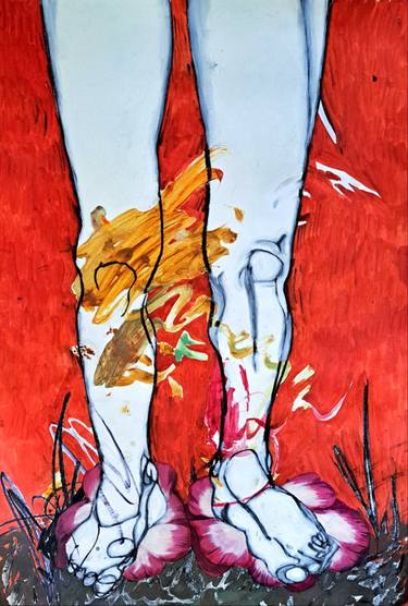 Original Abstract Expressionism Body Painting by Viktorika Roma