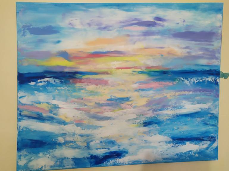 Original Abstract Seascape Painting by Desi Guteva