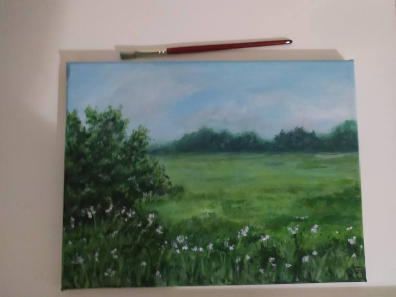 Original Minimalism Landscape Painting by Desi Guteva