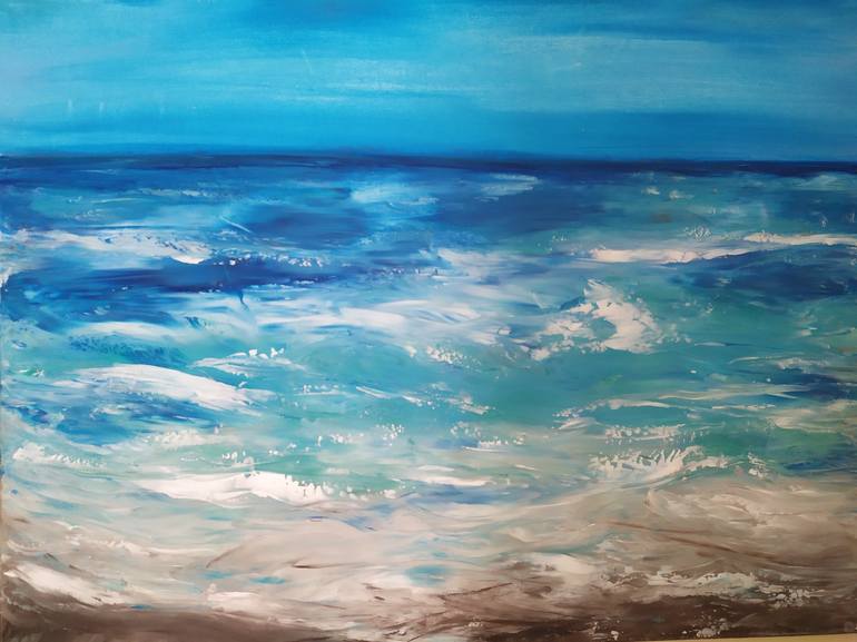 Original Abstract Seascape Painting by Desi Guteva