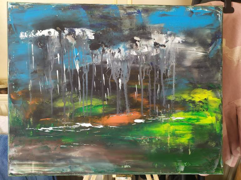 Original Abstract Landscape Painting by Desi Guteva