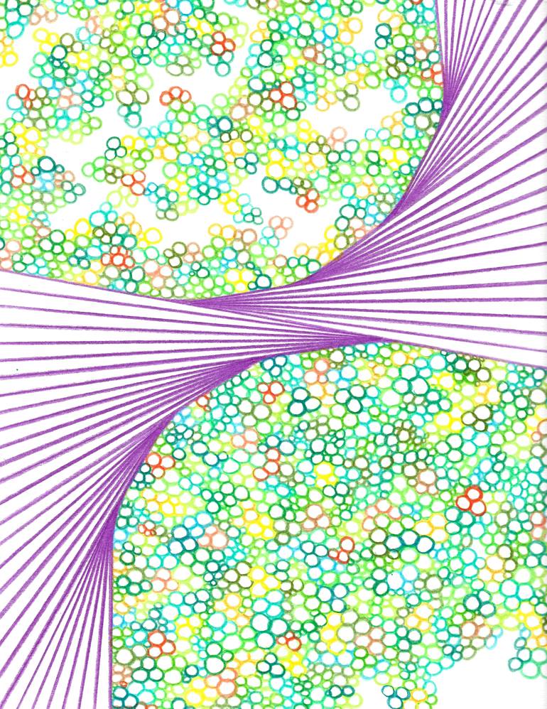 Original Geometric Abstract Drawing by Jennifer Kim