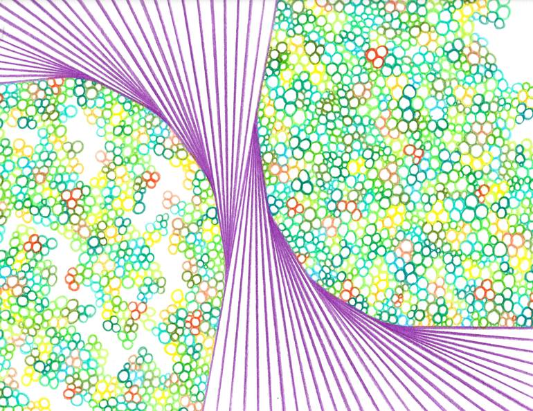 Original Geometric Abstract Drawing by Jennifer Kim