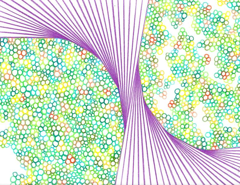 Original Geometric Abstract Drawing by Jennifer Kim