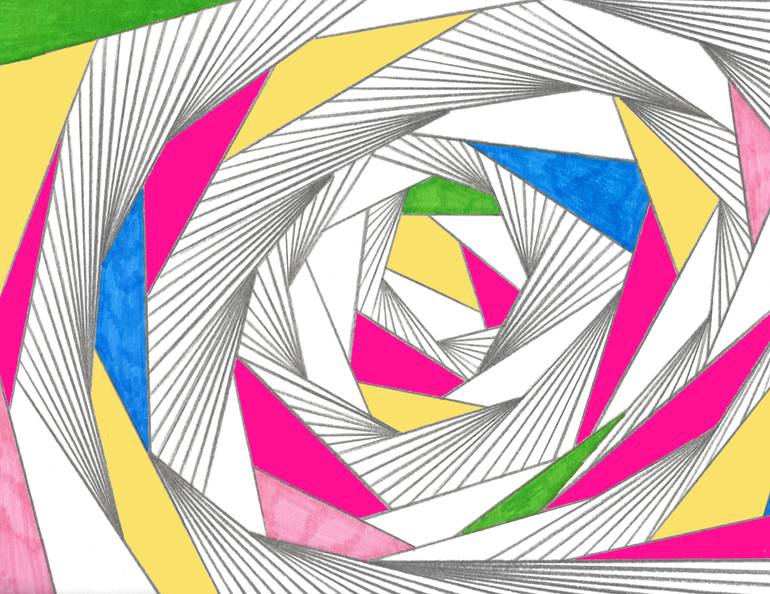 Original Geometric Abstract Drawing by Jennifer Kim