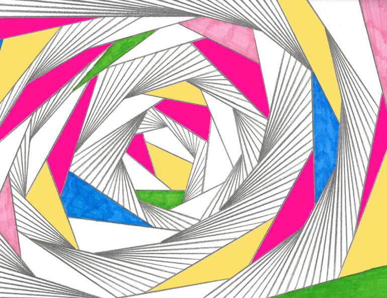 Original Geometric Abstract Drawing by Jennifer Kim