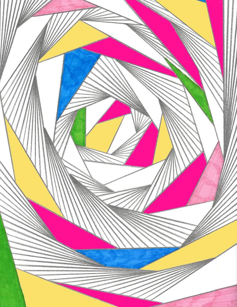 Original Geometric Abstract Drawing by Jennifer Kim