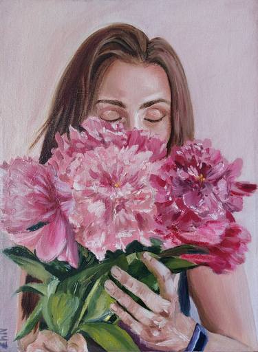 The girl with peonies (Daydreams) thumb