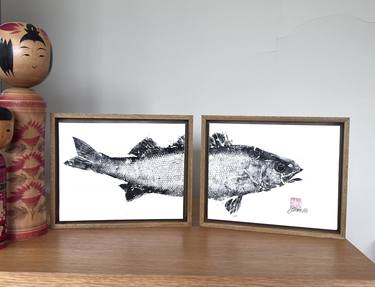 Original Realism Fish Printmaking by jane evans