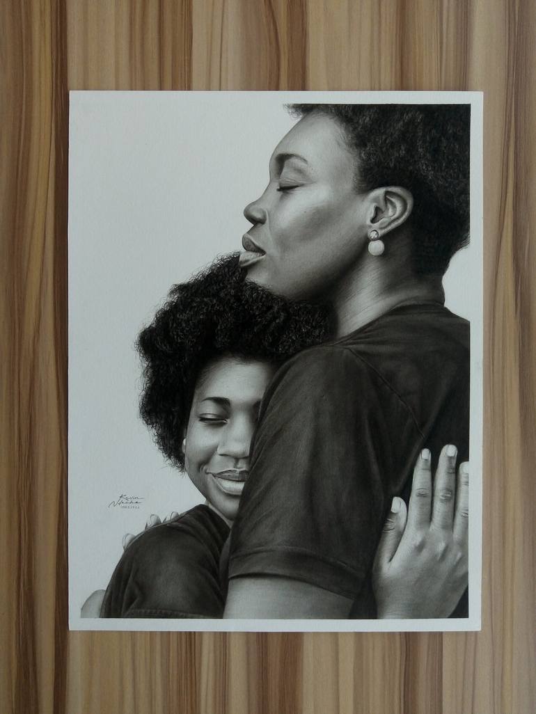 Original Photorealism People Drawing by Kevin Ndeche