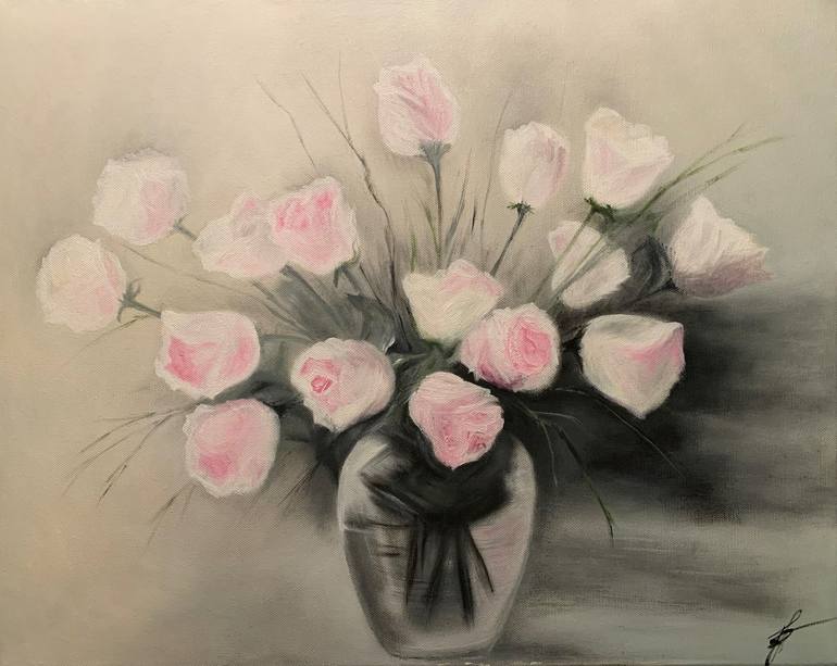 Original Fine Art Floral Painting by Tamara Budai