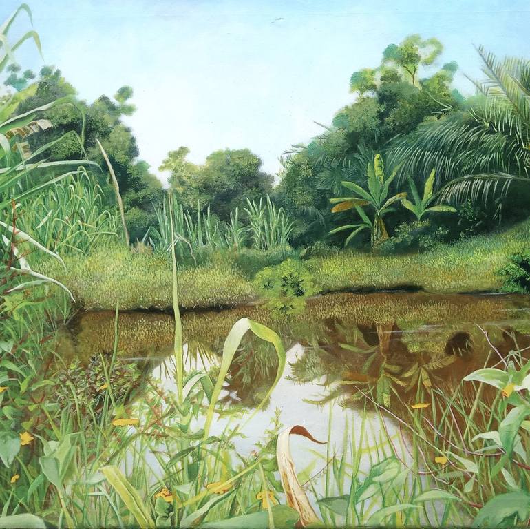 Original Realism Landscape Painting by AQUILAS WANMEGNI YEPJIO