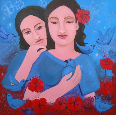 Original Art Deco Women Paintings by shivani soni