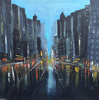 Original Abstract Cities Paintings by Lidia Gaudiano