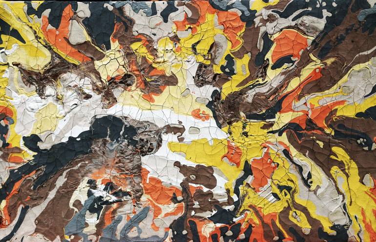 Original Abstract Painting by Dave Sherman | Abstract Art on Canvas | "Pangaea" - Lithosphere Set (Poured acrylic) by Daleshe'