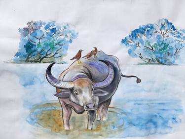 Print of Animal Paintings by Asela premarathna
