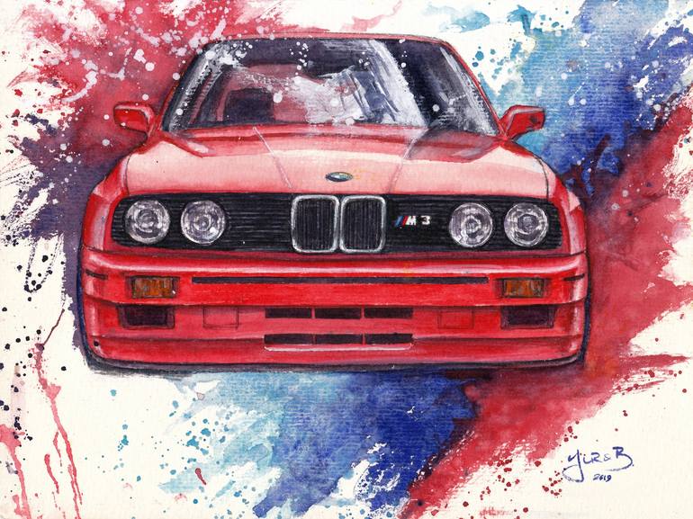 BMW M3 E30 Painting by Yura Burkowskiy Saatchi Art