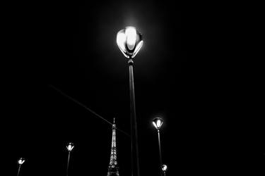 Night light in Paris from Alexandre III bridge thumb